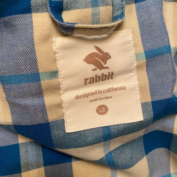 Rabbit Running Dawn To Dusk Quilted Shacket Blue Flannel Wool Mens Large Jacket - Picture 4 of 9